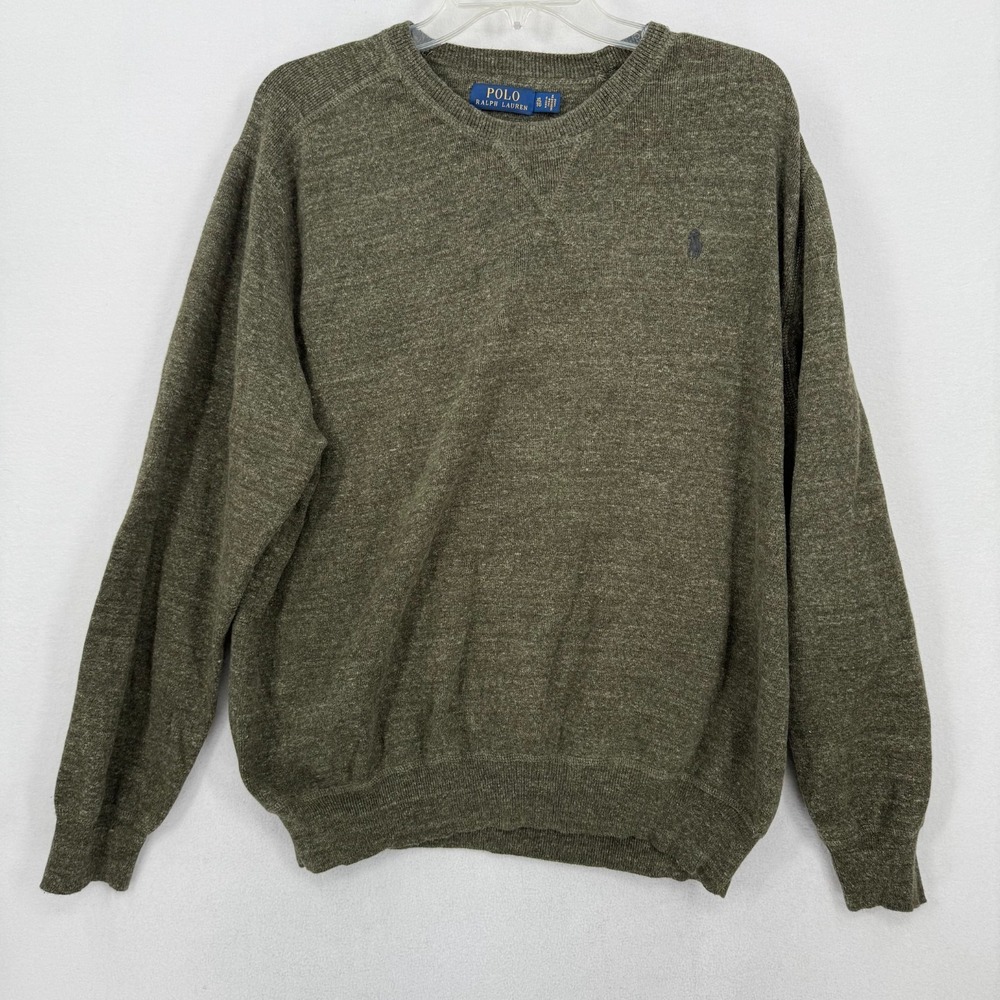 Polo Ralph Lauren Mens XL Green Crewneck‎ Pullover Sweater Pony Logo 100% Cotton